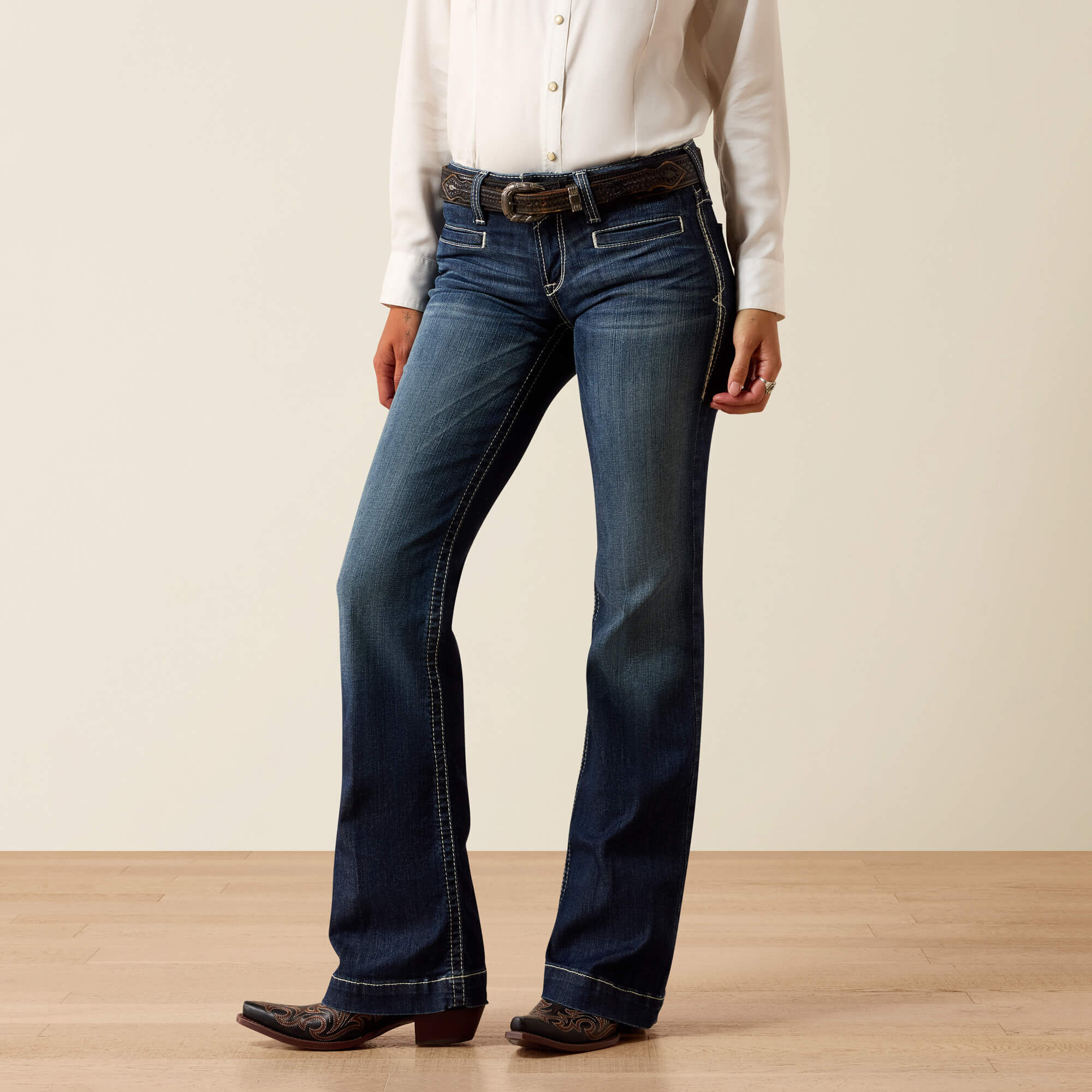 Mid Rise Entwined Trouser Jeans