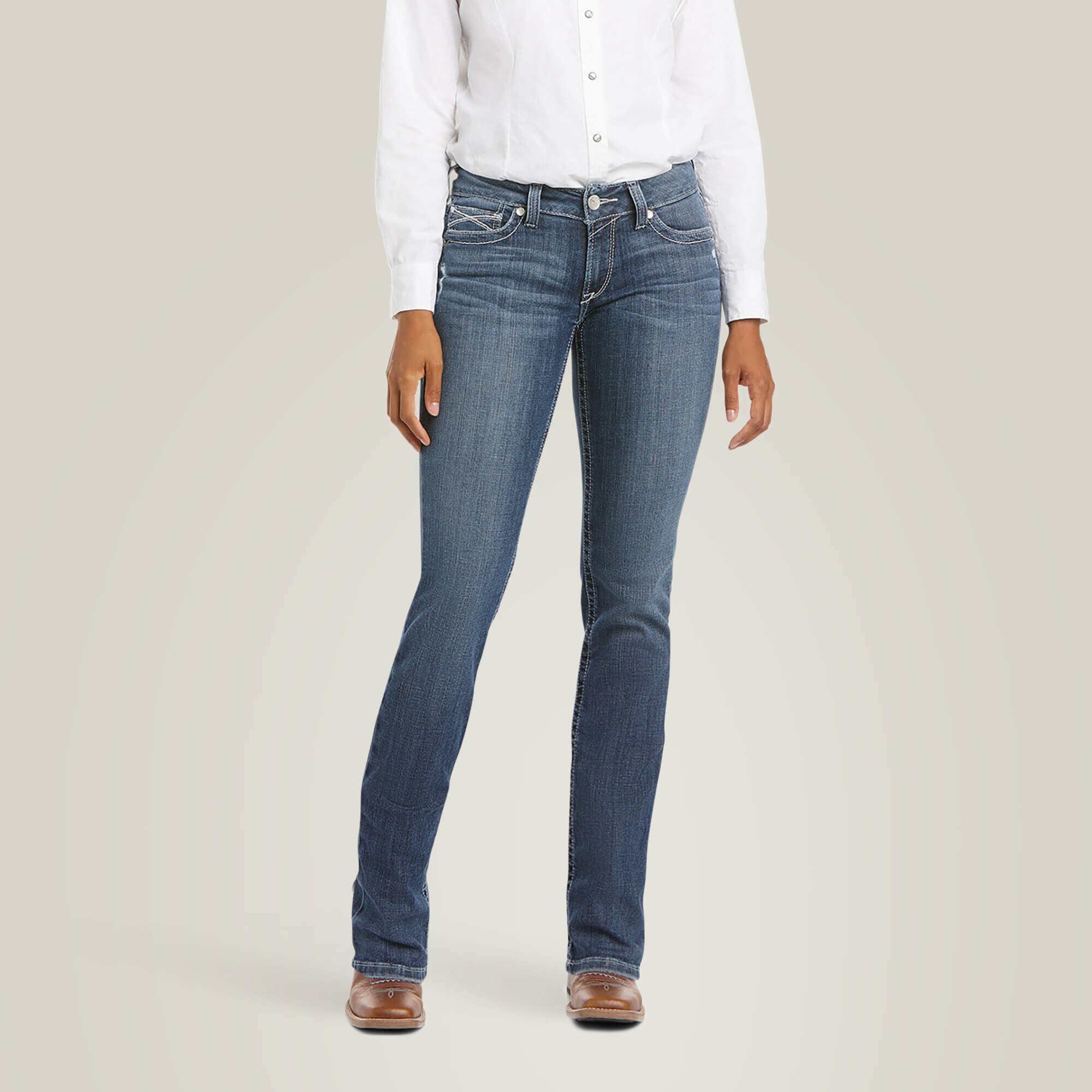 Arrow Fit Mid Rise Gianna Straight Leg Jeans